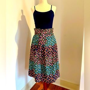 Silk Belted Paper bag skirt